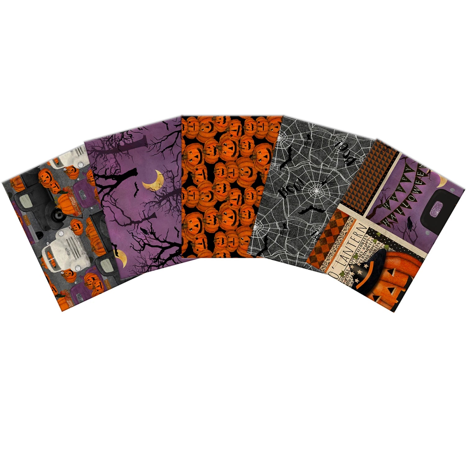 Fat Quarters - 5 piece Spooky Night - 3 Wishes Cotton (MD-G-BND-SPNT)