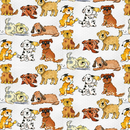 Good Puppy on Grey Dots - AE Nathan Flannel