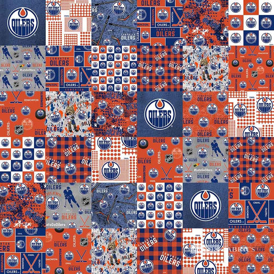 NHL Edmonton Oilers Cheater Quilt - Sykel Enterprises Cotton