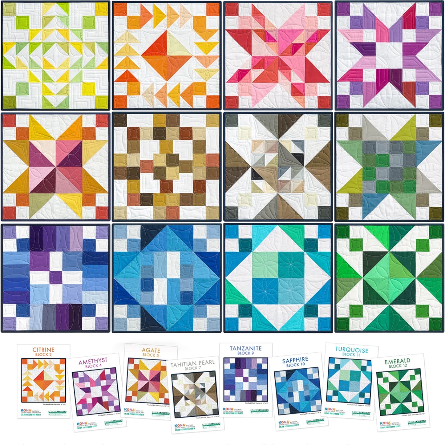 Kona 2026 BOM Color Patchwork Party Pattern Card Set