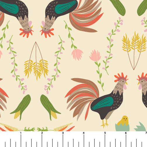 Something to Crow About - Chicken Scratch - Phoebe Fabrics