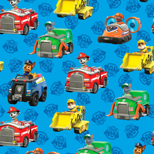 Rescue Cars Blue Paw Patrol - David Textiles Cotto