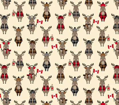 Natural Canadian Moose - Proudly Canadian - Red Pine Cotton