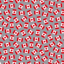 Grey Canadian Flag - Proudly Canadian - Red Pine Cotton