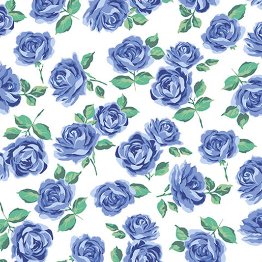 Blue Bonnet Yorkshire - Cottage Rose Lane Quilting Cuddle - Shannon Fabrics (QCCRYORKSHIREBLUEBONNET)