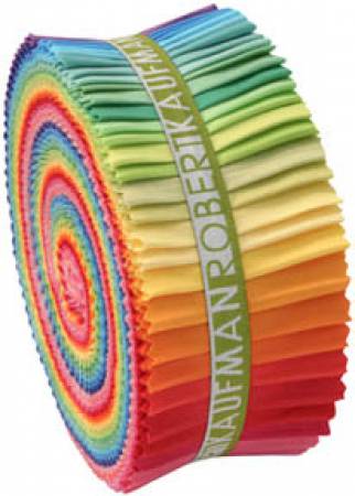 Jelly Roll - Bright Palette Kona Solids - 41 pieces - Robert Kaufman Cotton (RU-231-41)