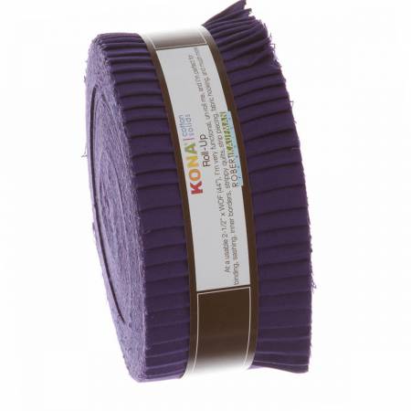 Jelly Roll - 40 piece Purple Kona Solids - Robert Kaufman Cotton (RU-324-40)