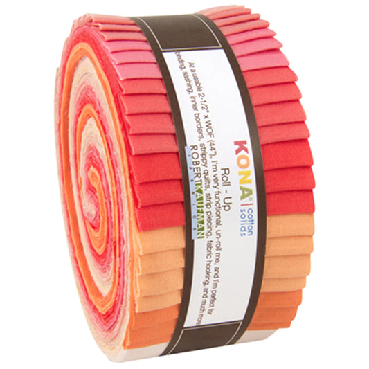 Jelly Roll - 40 piece Blushing Bouquet Kona Solids - Robert Kaufman Cotton
