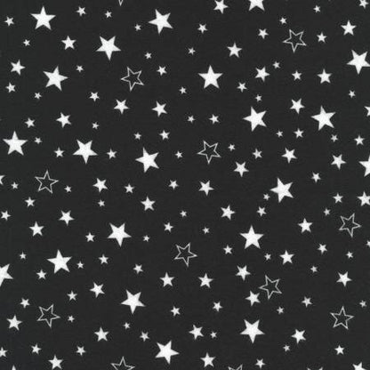  White Stars on Black - Robert Kaufman Flannel (srkf 15593-2)