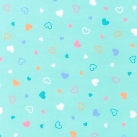 Mint Hearts - Robert Kaufman Flannel