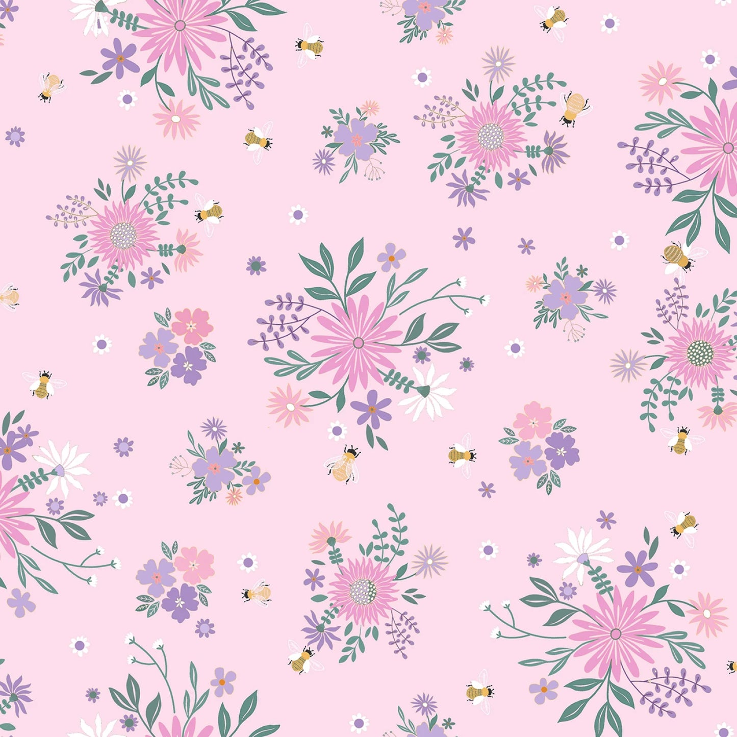 Pollinator Friendly on Pink - To Bee or Not to Bee - Dear Stella Cotton