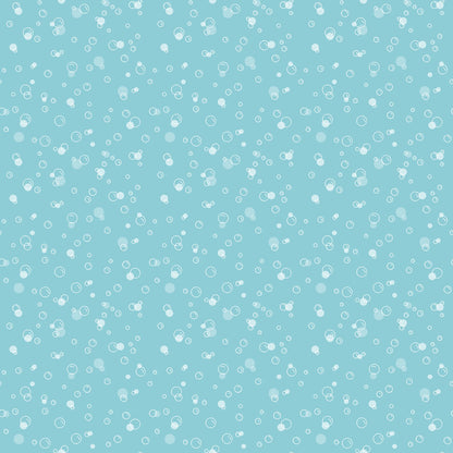 Cyan Bubbles - Cats in the Laundry - Dear Stella Cotton