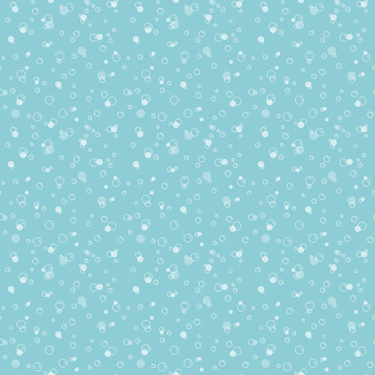 Cyan Bubbles - Cats in the Laundry - Dear Stella Cotton