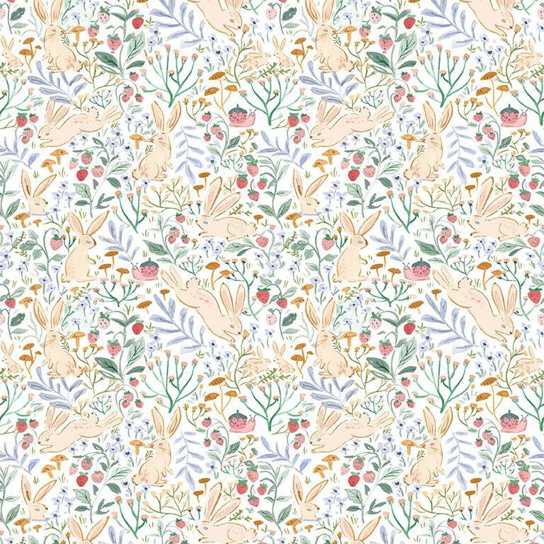 Field of Bunnies White - Dear Stella Cotton