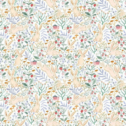 Field of Bunnies White - Dear Stella Cotton