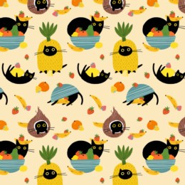 Cats in the Furruit Bowl - Furruit Cocktail - Dear Stella Cotton