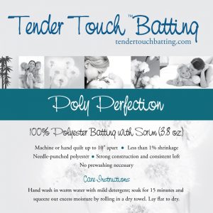 White - Tender Touch 100% Polyester Batting - 96in wide