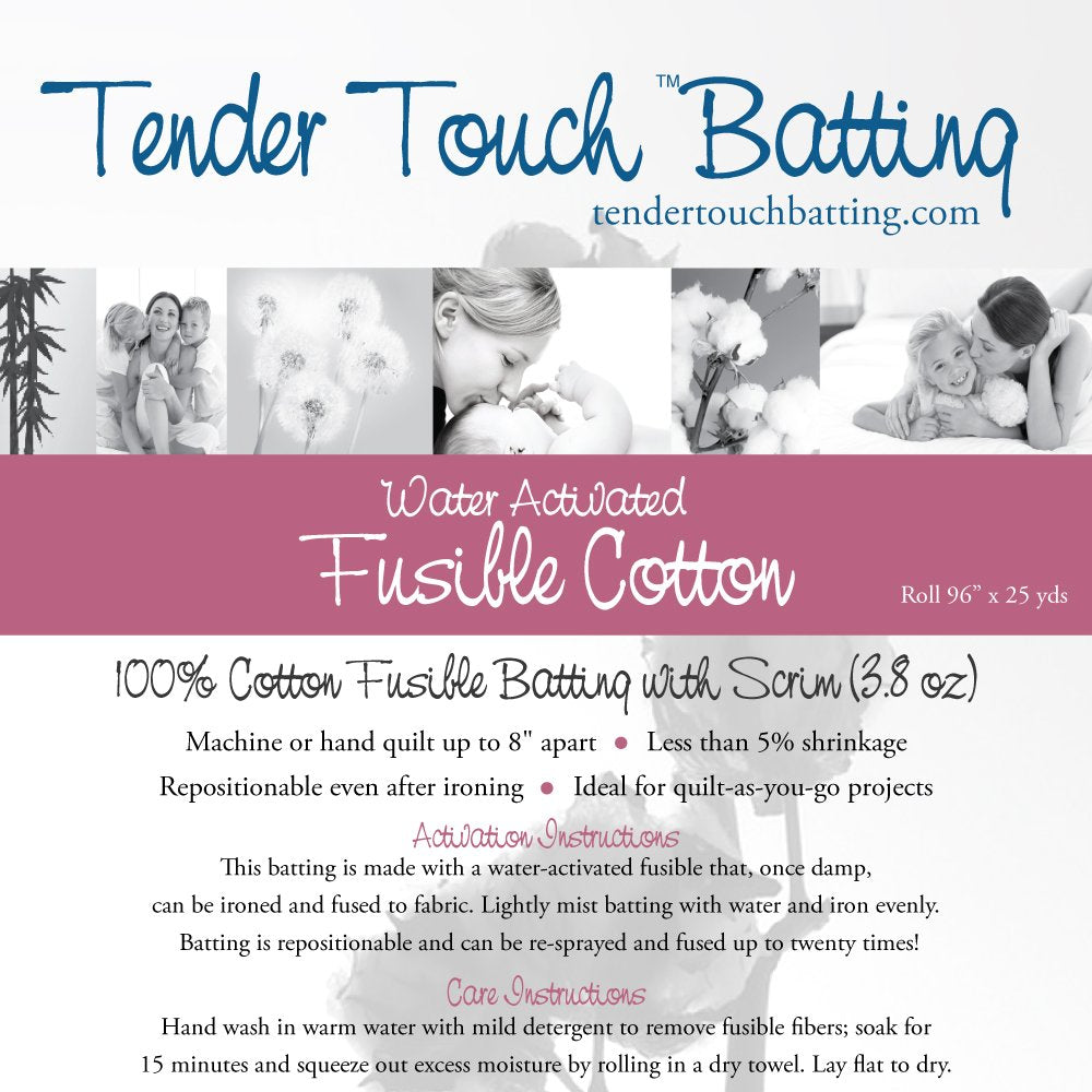 Natural - Fusible Cotton Batting with Scrim - 96in wide (TTB-C96F)