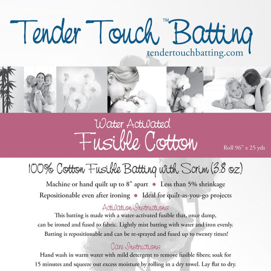 Natural - Fusible Cotton Batting with Scrim - 96in wide (TTB-C96F)