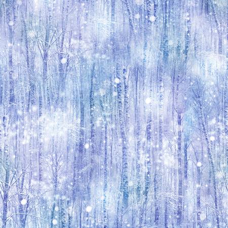 CLEARANCE Periwinkle Winter Bliss Digitally Printed - Hoffman Fabrics