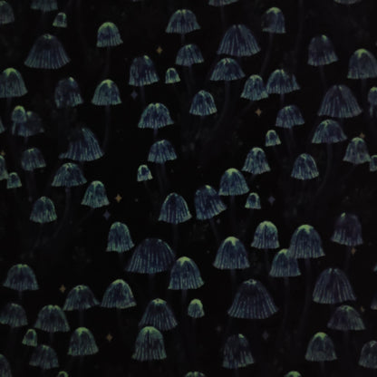 Black Mushrooms Glow in the Dark - Blank Cotton