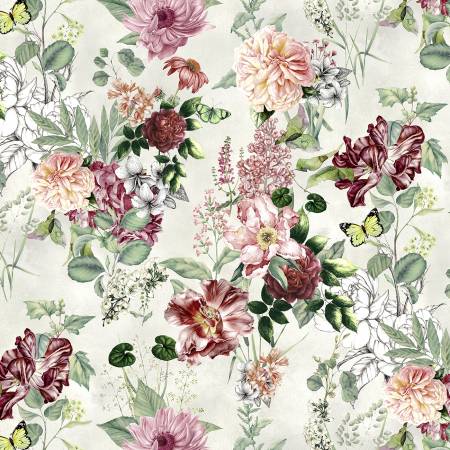 Botanical Charm Vintage - Hoffman Fabrics