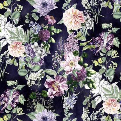 CLEARANCE Botanical Charm Violet - Hoffman Fabrics