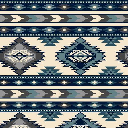 Blue Southwest Stripe - Windham Anti-pill Fleece (WFP46441-3)