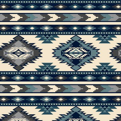 Blue Southwest Stripe - Windham Anti-pill Fleece (WFP46441-3)