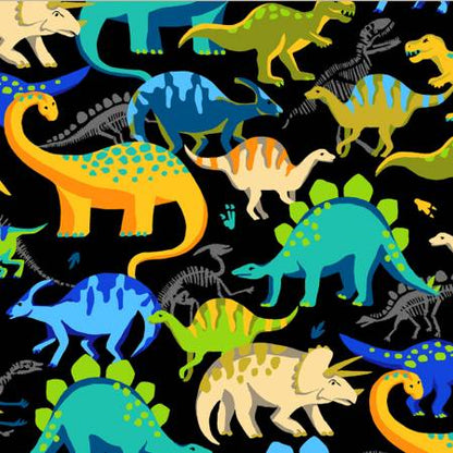 Black Prehistoric Dino Pack Anti-Pill Winter Fleece (WFP54212-1)