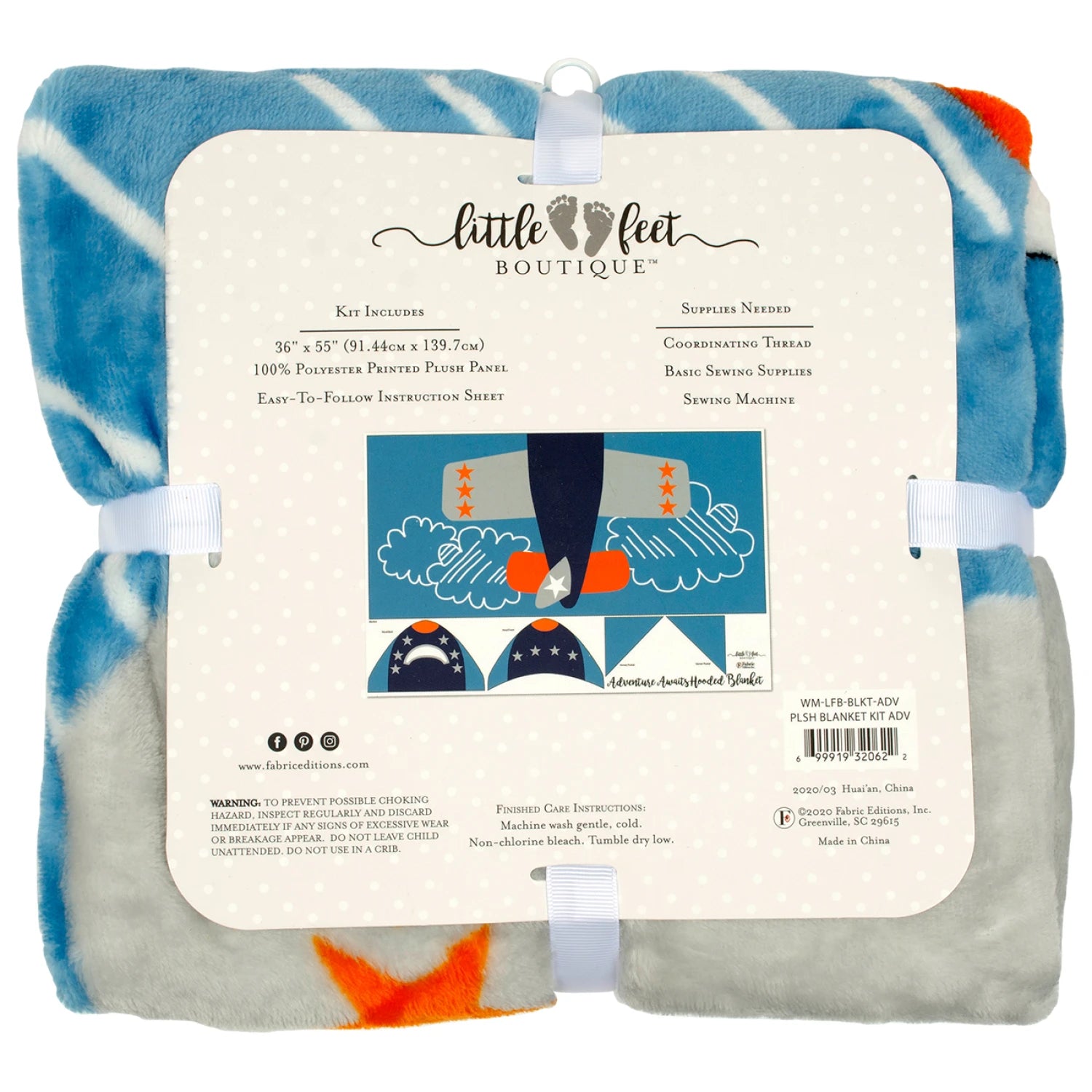 Plush Hooded Blanket Kit - Adventure Awaits (WM-LFB-BLKT-ADV