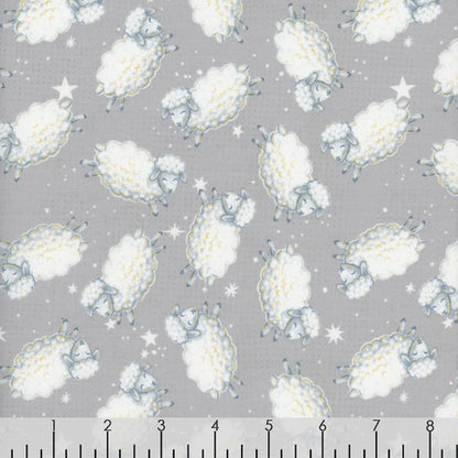 CLEARANCE Reach For the Stars Sheep on Grey - Wilmington Prints Cotton