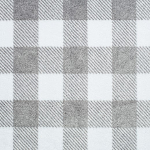 Steel/Snow Buffalo Check - Shannon Fabrics Cuddle Minky (BUFFALOSTEEL)