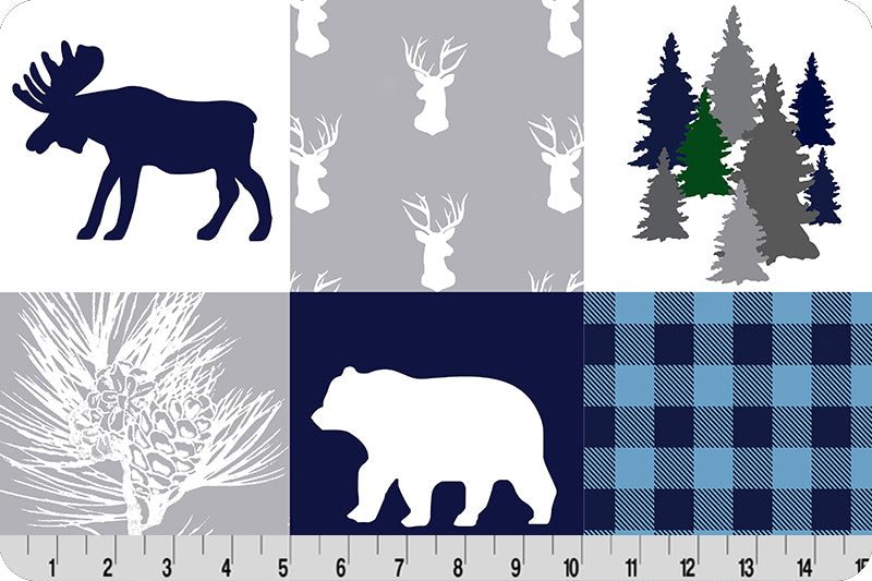 Navy Cabin Quilt - Shannon Fabrics Minky (CABINQUILTNAVY)