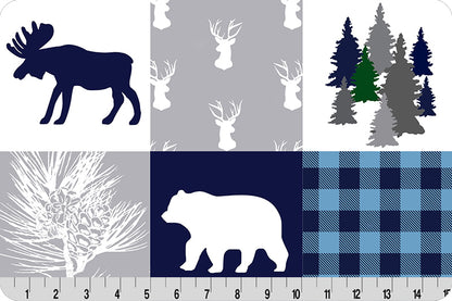 Navy Cabin Quilt - Shannon Fabrics Minky (CABINQUILTNAVY)