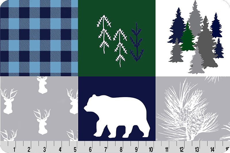 Navy Cabin Quilt - Shannon Fabrics Minky (CABINQUILTNAVY)