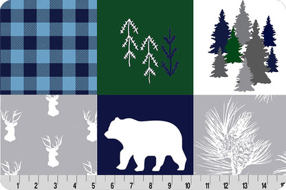 Navy Cabin Quilt - Shannon Fabrics Minky (CABINQUILTNAVY)