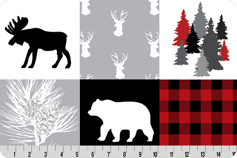 Scarlet Cabin Quilt - Shannon Fabrics Minky (CABINQUILTSCARLET)