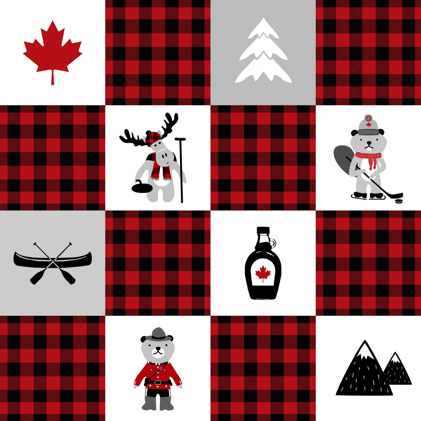 Canadian Patchwork Funky Monkey Exclusive - Shannon Fabrics Minky