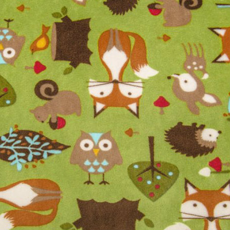 Kiwi Forest Tails - Shannon Fabrics Cuddle Minky
