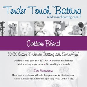 Tender Touch 80/20 Cotton/Polyester Batting - 96in wide