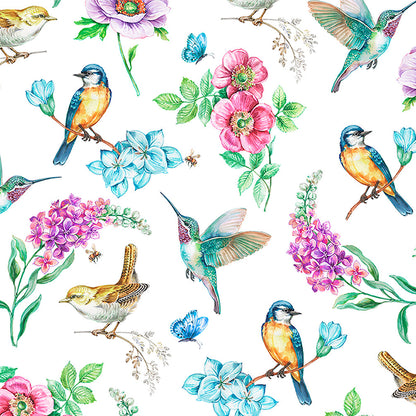 Birds in Bloom Multi - Shannon Fabrics Cuddle Minky