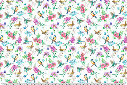 Birds in Bloom Multi - Shannon Fabrics Cuddle Minky