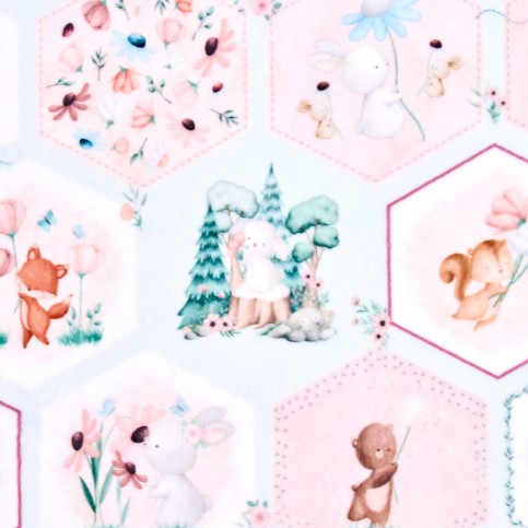 Bunny Blossom Digital - Shannon Fabrics Cuddle Minky