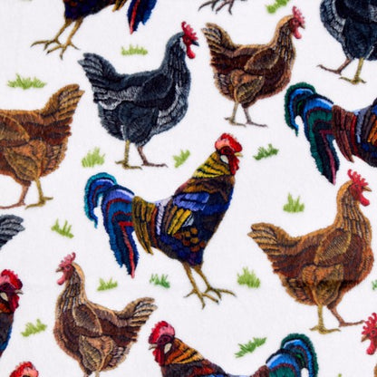Cluck Cluck Multi Digital - Shannon Fabrics Cuddle Minky