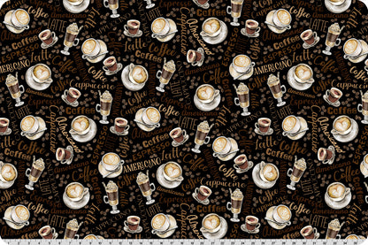 Daily Grind Black - Shannon Fabrics Cuddle Minky