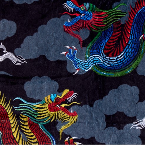 Dragon Nights Black Digital - Shannon Fabrics Cuddle Minky