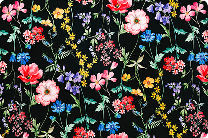 Black Florist Digital - Shannon Fabrics Cuddle Minky