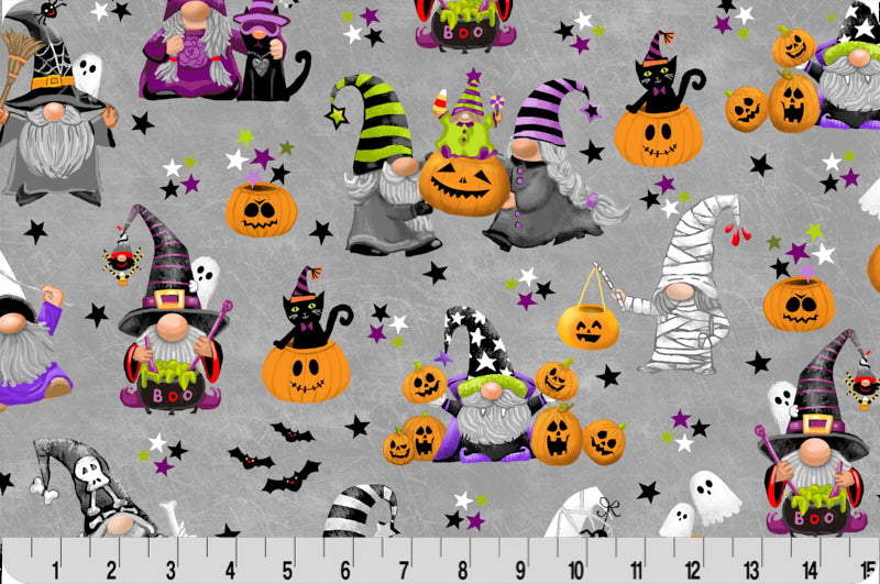 Multi Gnomoween Digital - Shannon Fabrics Cuddle Minky (DCGNOMOWEENMULTI)