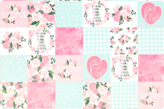 Pink I Love Mom Digital - Shannon Fabrics Cuddle Minky